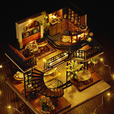Wooden Doll House 3D Puzzle Assembly Building Model Kit Production Small Room Toys Home Bedroom Decoration With Furniture Light by Smarsty