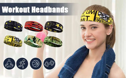 Unisex Sport Headband Moisture Wicking Breathable Sweatband - Smarsty