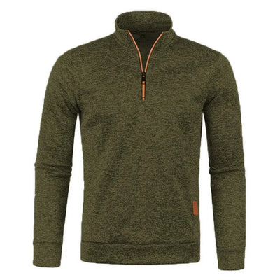 Autumn Men's Half Zipper Sweatshirts Long Sleeve Solid Color Pullover Turtleneck Streetwear Winter Warm Jacket Sport Coats - Smarsty