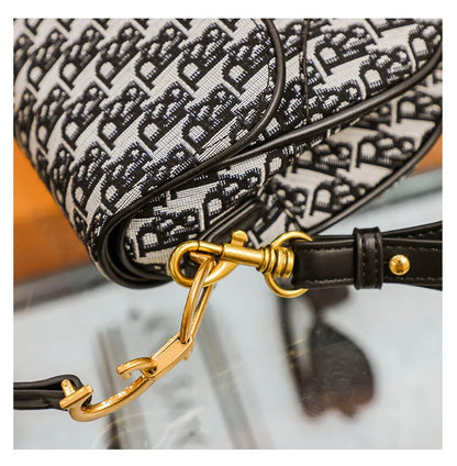 Studded Embroidered Shoulder Crossbody Bag Saddle Handbag - Smarsty