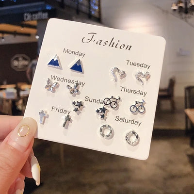 Mini S925 Silver Stud Earrings Hypoallergenic Cute Gift - Smarsty
