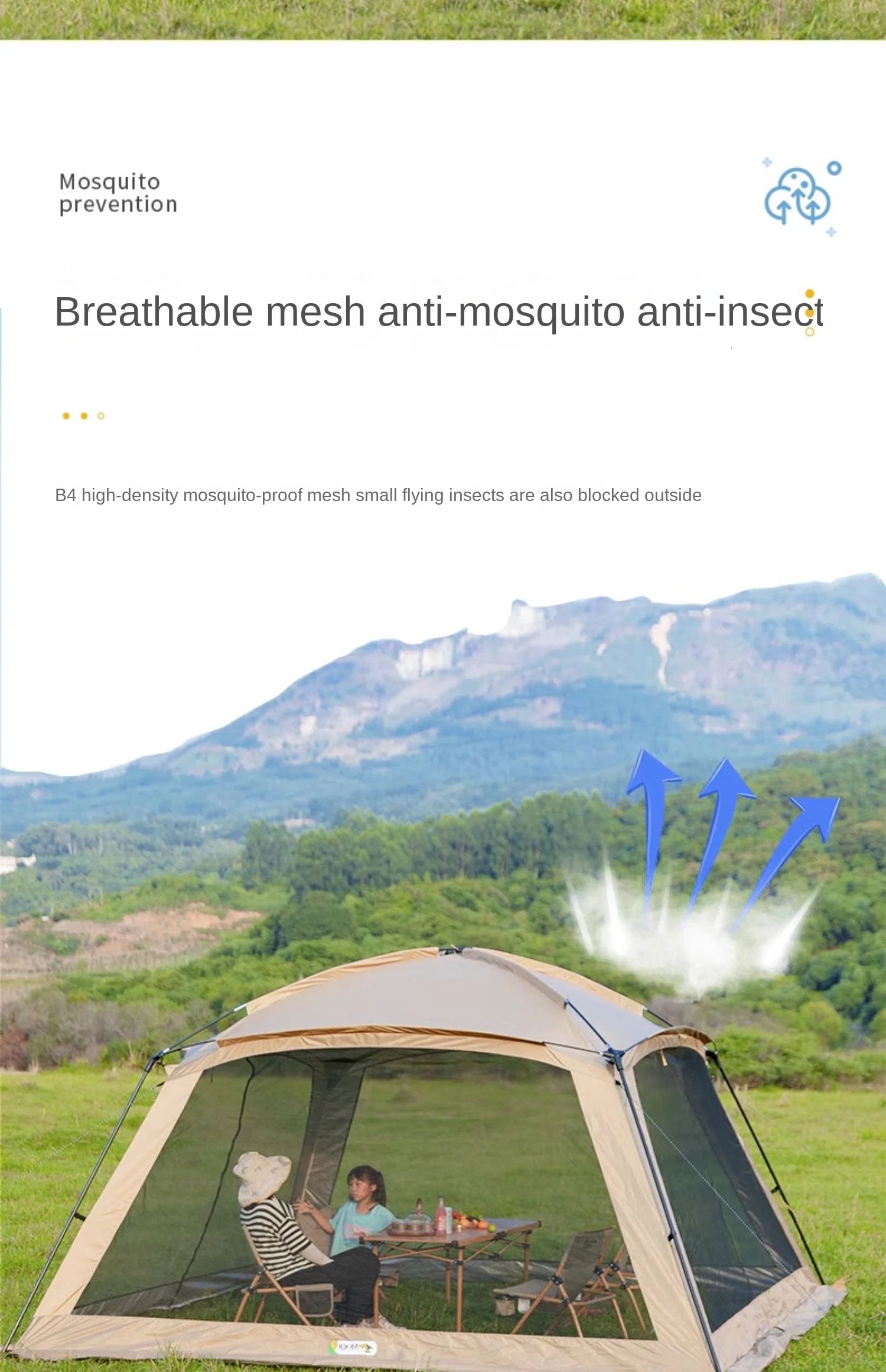 Outdoor Camping Mosquito Nets Tents 6-15 Person Rainproof Silver Glue Sunscreen Beach Picnic Sunshade Canopy Camping Equipment