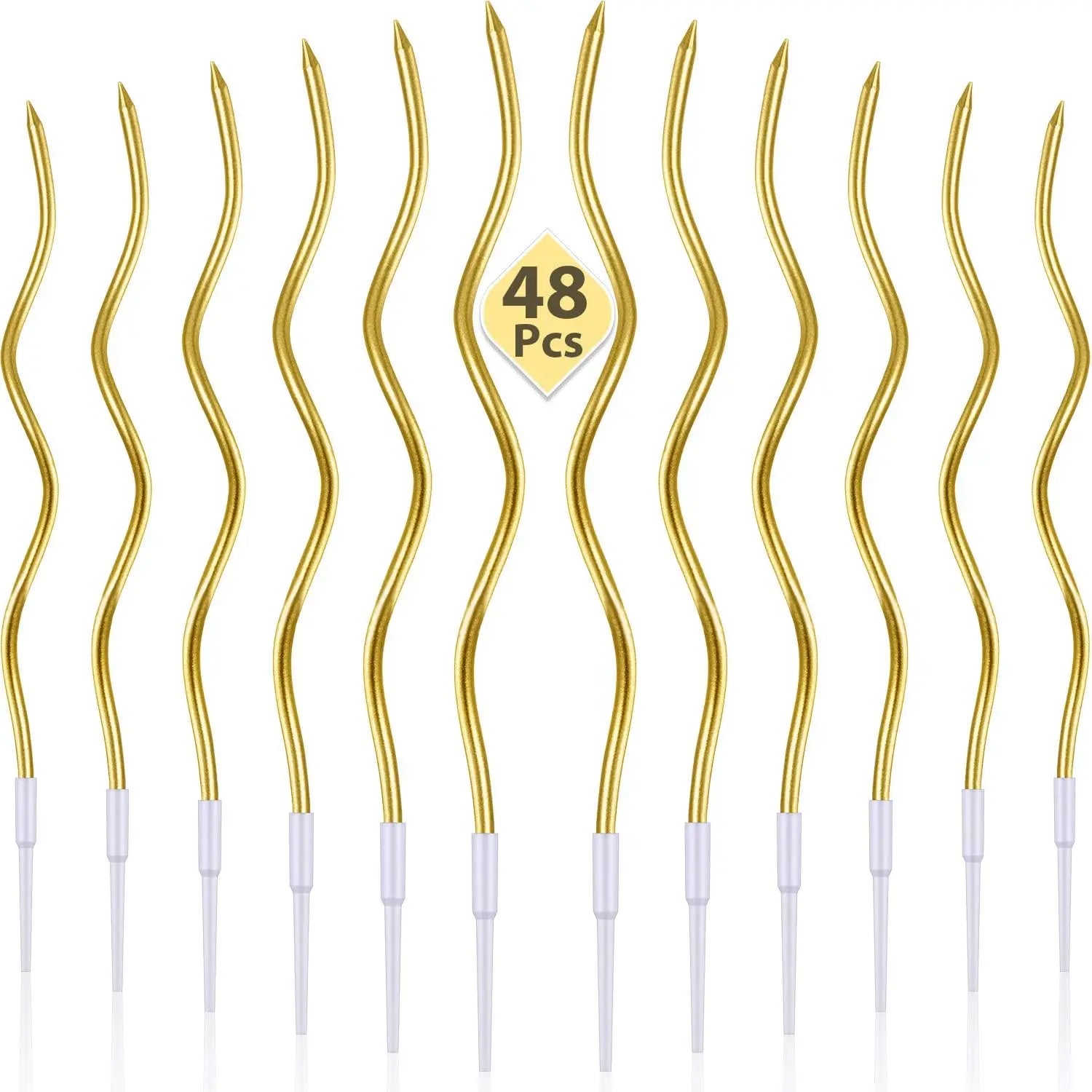 6/12/48pcs/1case Birthday Candles Spiral Cake Candles  Long Thin Cake Candles For Wedding Party And Cake Decoration - Smarsty