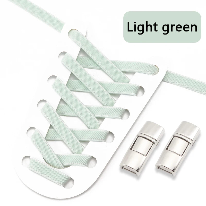 Elastic Laces Sneakers Press Lock Shoelaces Without Ties 8MM Wide Flats No Tie Shoe Laces Kids Adult Sports Running Shoelace NEW
