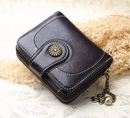 Women Wallets and Purses PU Leather Money Bag Female Short Hasp Purse Small Coin Card Holders Blue Red Clutch New Women Wallet - Smarsty