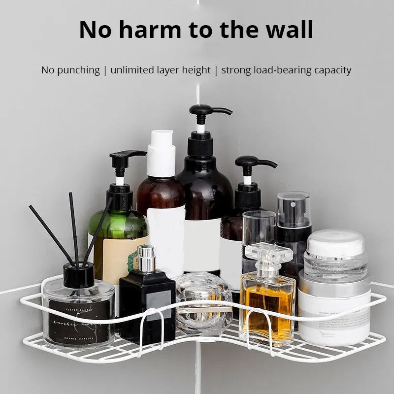 Durable Iron Triangle Corner Rack for Kitchen and Bathroom - Smarsty