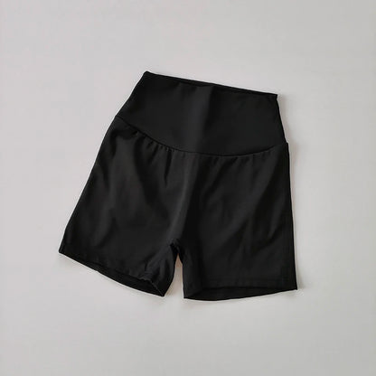 Nude High Waist Peach Hip Seamless Fitness Shorts with Pockets Women's Tight Sports Running Training Dance Hip Lifting Pants - Smarsty