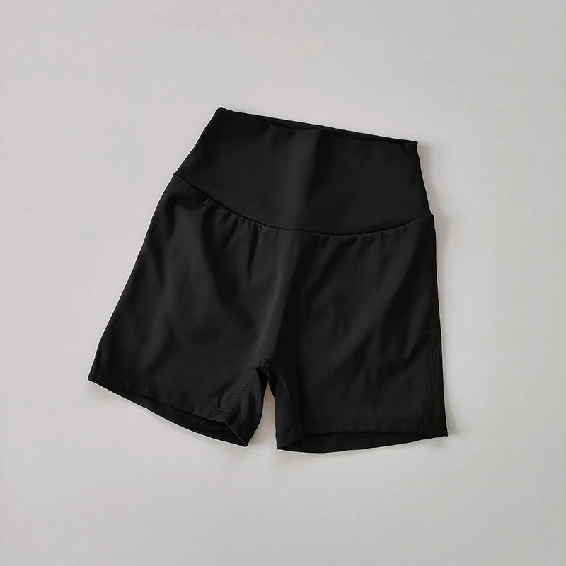 Nude High Waist Peach Hip Seamless Fitness Shorts with Pockets Women's Tight Sports Running Training Dance Hip Lifting Pants - Smarsty