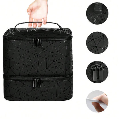 Portable Nail Polish Organizer Bag With Double Layer - Smarsty