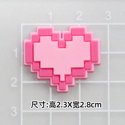MINISO 20P Cute Cartoon PVC Pink Fashion Barbie Shoe Flowers DIY Hole Shoes Sandals Charm Shoes Accessories Party Festival Gifts