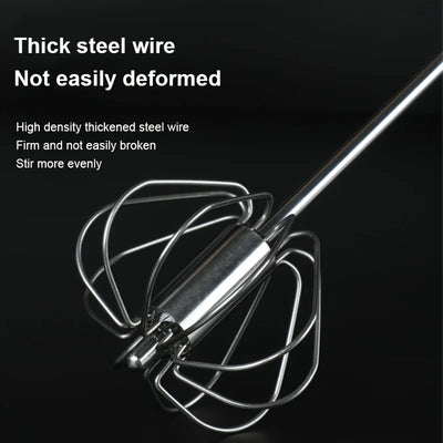 Stainless Steel Egg Beater Durable Semi-Automatic Mixer for Effortless Egg Cream Mixing Stirring and Beating for Kitchen Baking - Smarsty