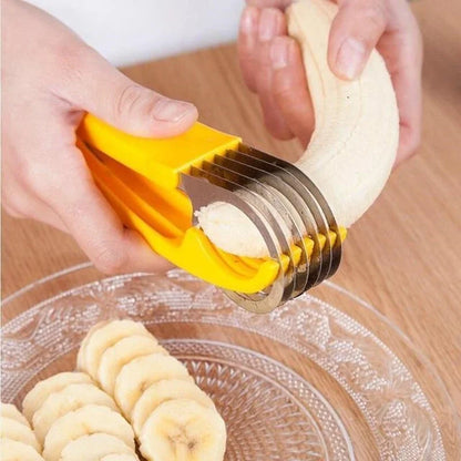 Eco-friendly Banana Slicer Cutter:Premium Plastic Kitchen Tool for Fruits&Vegetables-Ideal for Slicing, Cutting Cucumbers & More
