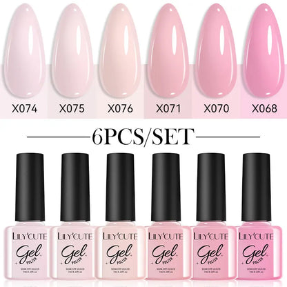 LILYCUTE 6 Piece Coffee Gel Nail Polish Set - Smarsty