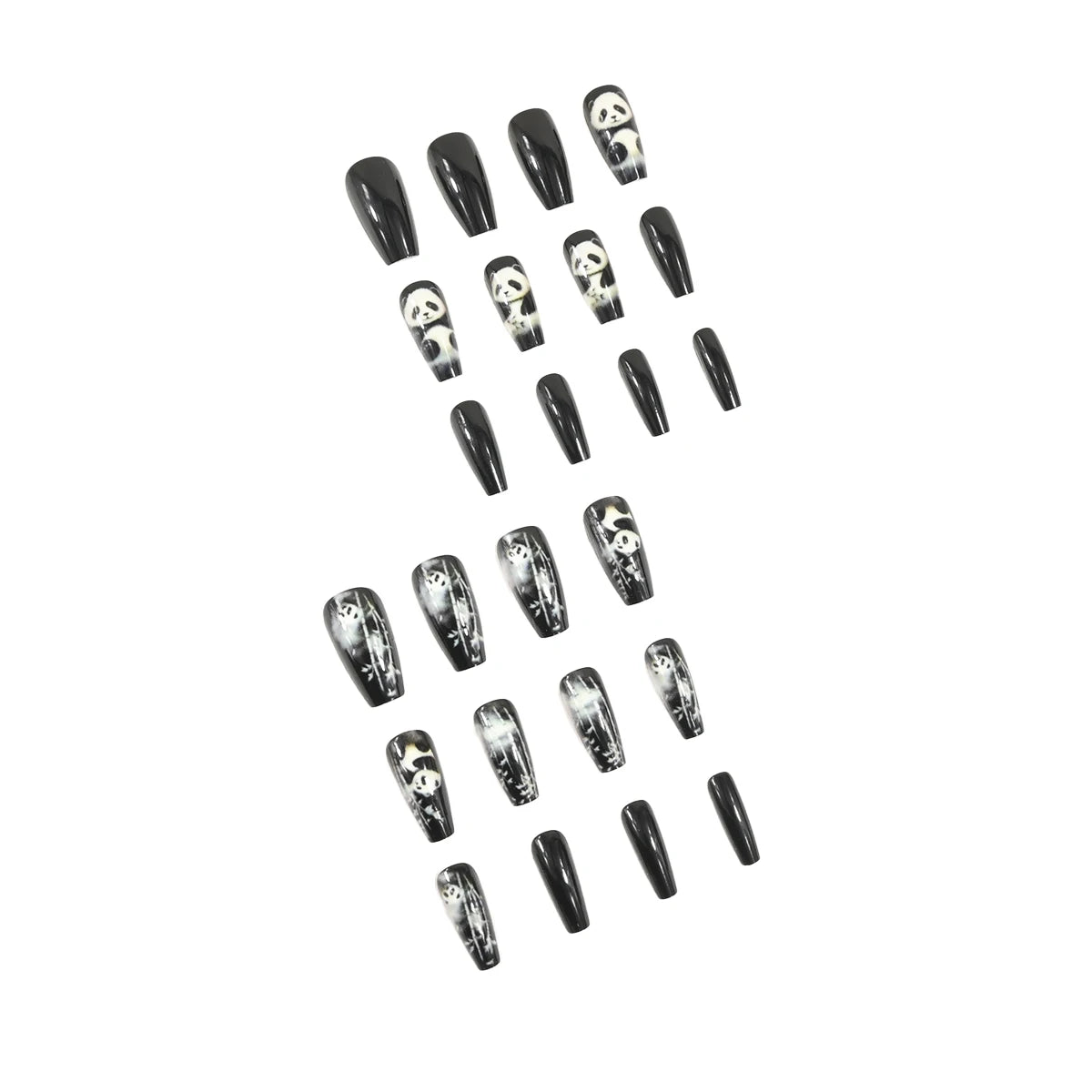 Extra Long Stiletto Black Fake Nails 24PCS Full Cover - Smarsty