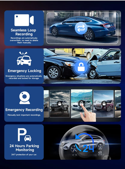 4K Dash Cam With Dual Lens GPS Navigation Wireless CarPlay - Smarsty