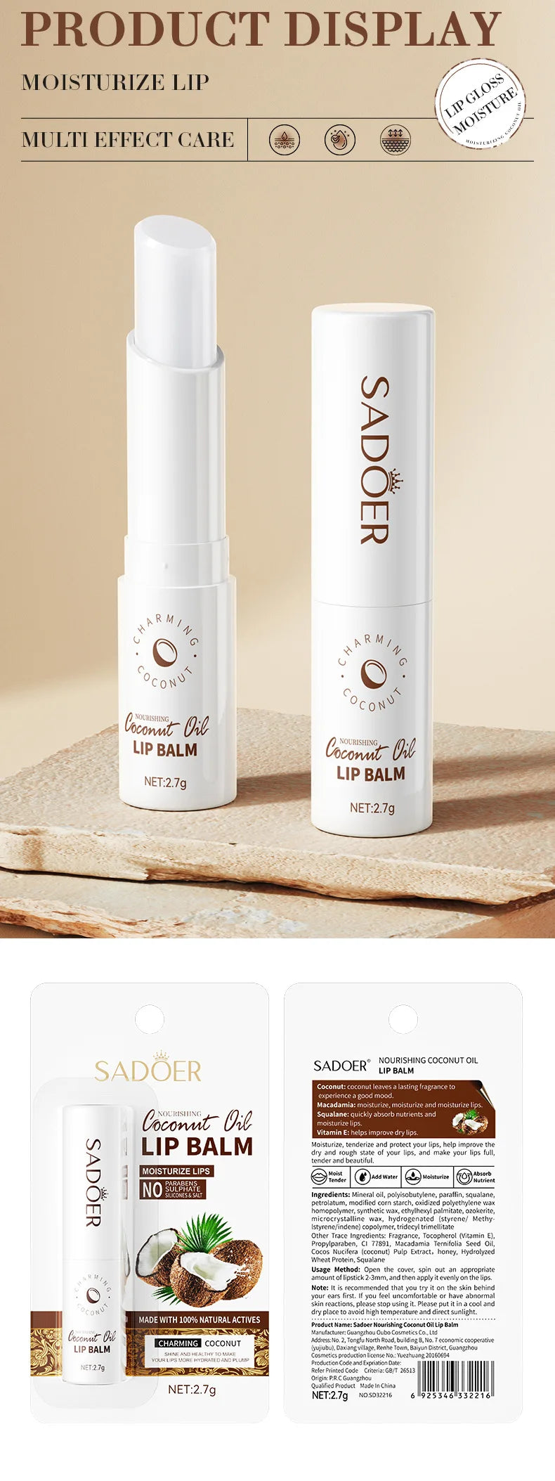 Coconut Lip Balm for Lasting Moisture and Nourishment - Smarsty