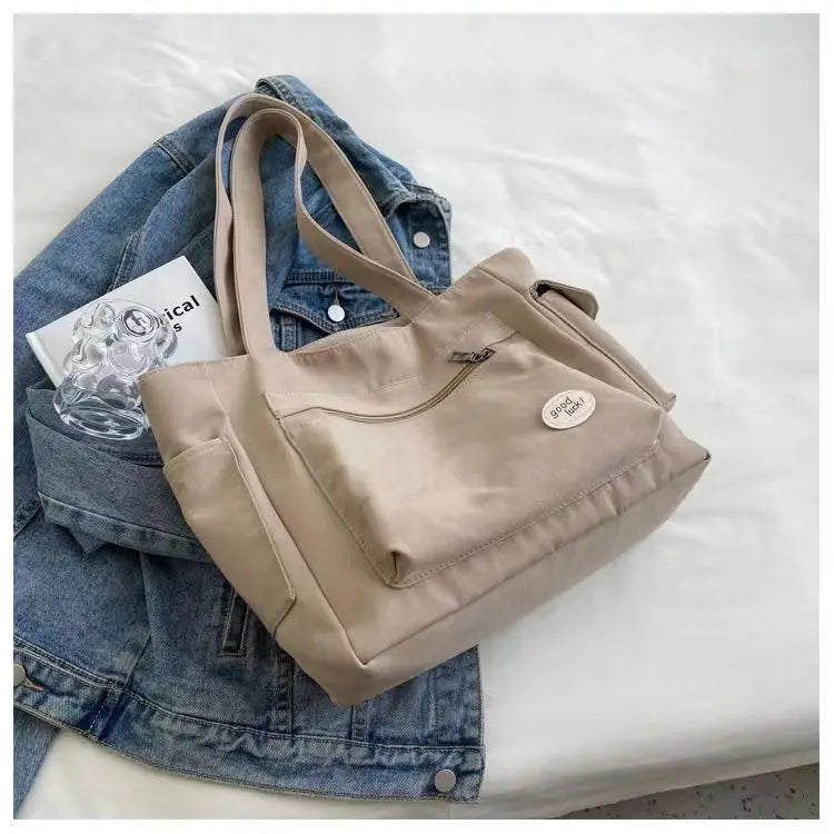 Women Canvas Tote Bag Large Capacity Shoulder Handbag - Smarsty
