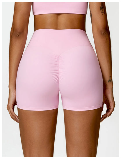 Ctenkevet Solid Color Women Fitness Quick-Dry Sport Short Women Cycling Soft Training Shorts Jog High Waist Yoga Short Legging - Smarsty
