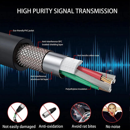 XLR Male to Female Cable for Professional Audio Extension - Smarsty