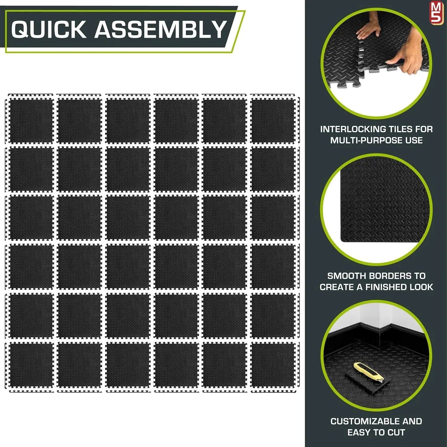 EVA Foam Puzzle Exercise Mat for Home Gym - Smarsty