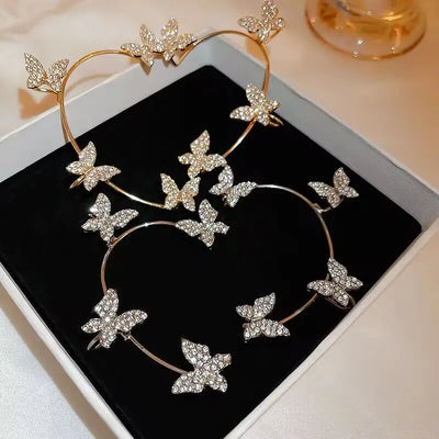 Luxury Crystal Butterfly Clip Earrings for Stylish Women - Smarsty