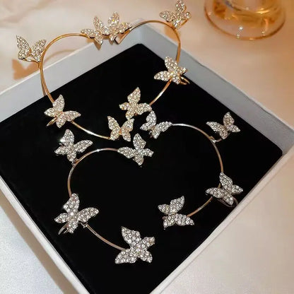 Luxury Crystal Butterfly Clip Earrings for Stylish Women - Smarsty