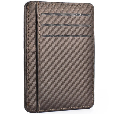 Men's Slim Thin Minimalist Front Pocket Wallets Men Anti Rfid Blocking Protected Magic ID Credit Card Holder PU Leather Wallets - Smarsty