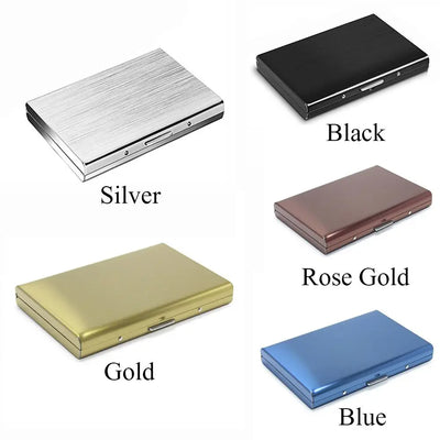 Fashion Durable 6 Card Slots Card Holder Stainless Steel Case Anti-demagnetization Box Portable Organizer Protector - Smarsty