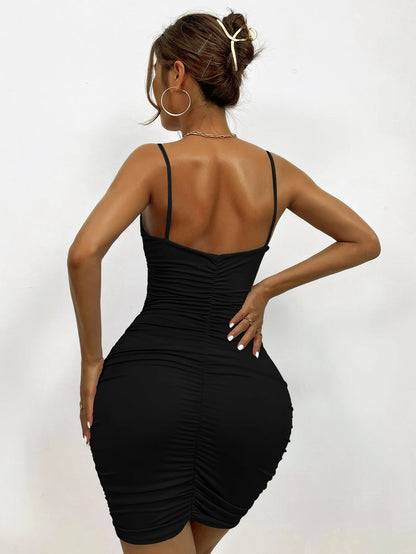 Women's Sexy Spaghetti Strap Bodycon Short Dresses,Mini Dress,Red Dresses,Woman Clothing,New In Dress,Party Dress,Clothes - Smarsty