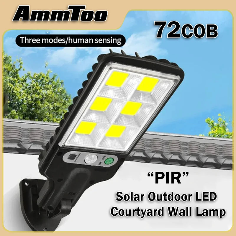 Solar LED Wall Lamp with Human Body Sensor for Outdoor Use - Smarsty