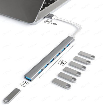 7 Port USB C Hub With 5Gbps High Speed PerformancePlus