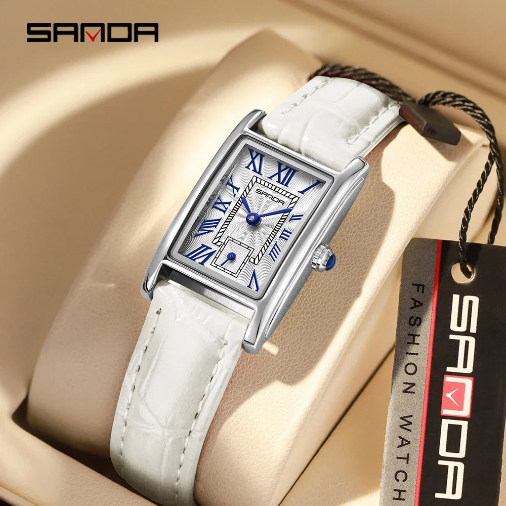 SANDA 1116 Women's Luxury Quartz Watch with Leather Strap - Smarsty