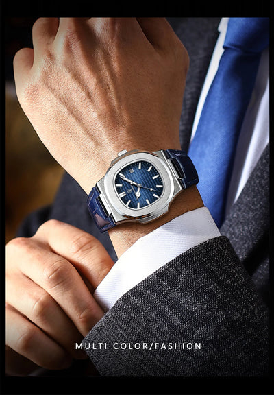 Luxury Waterproof Square Men's Quartz Watch with Luminous Dial - Smarsty