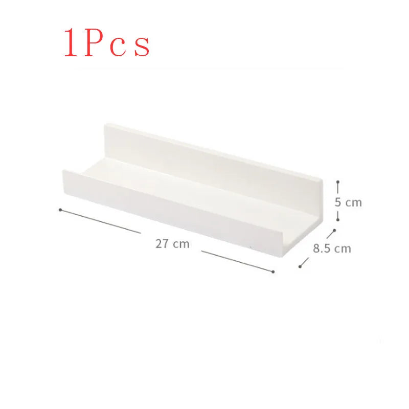 Multifunction Wall Mounted Storage Rack Self Adhesive No-drill Shelves Wall for Kitchen Bathroom C6UE