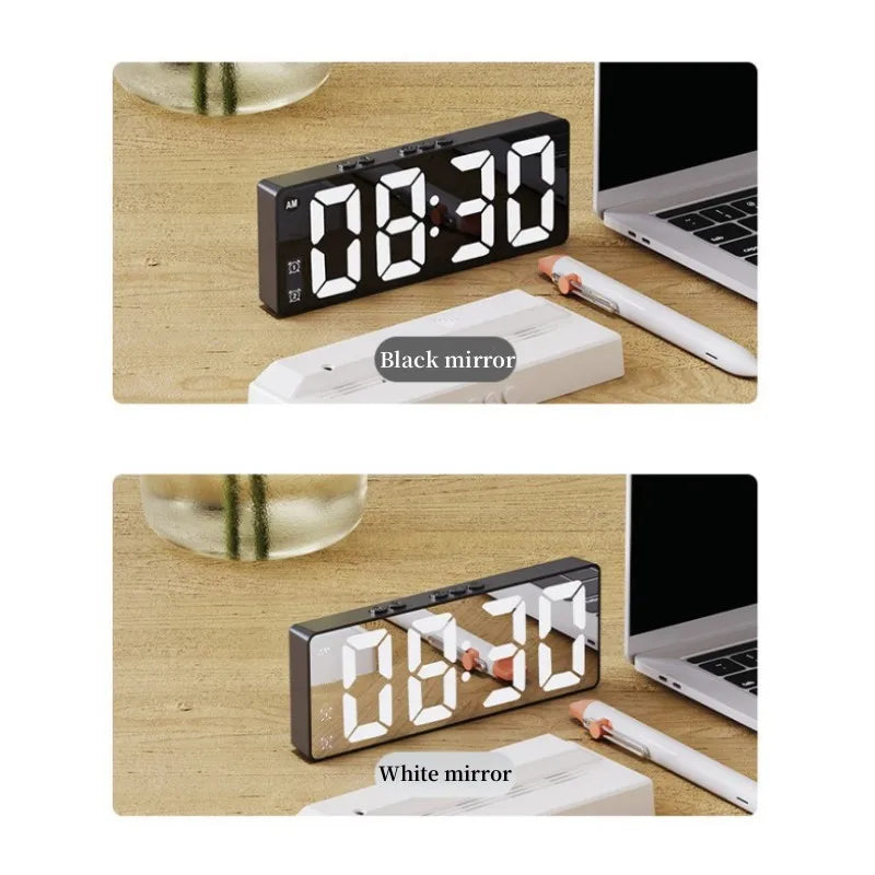 LED Digital Alarm Clock with Voice Control and Dual Snooze - Smarsty