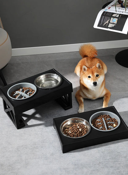 Adjustable Height Elevated Dog Feeding Bowl Stand - Smarsty