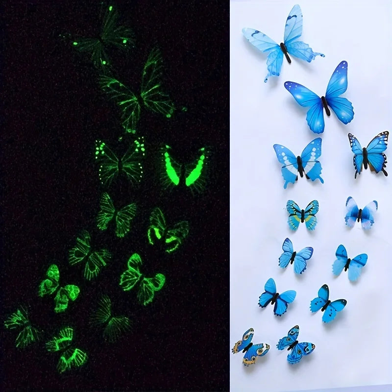 3D Luminous Butterfly Wall Stickers for Creative Home Decor - Smarsty