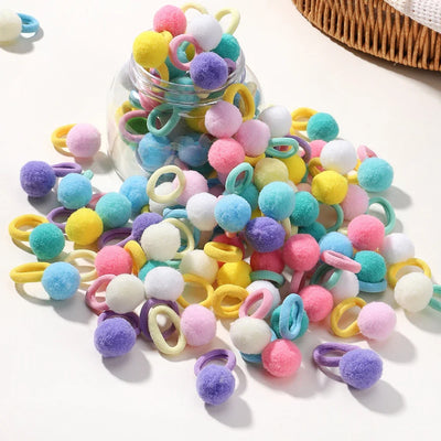 Kids Plush Ball Hair Bands Soft Comfortable Scrunchies - Smarsty