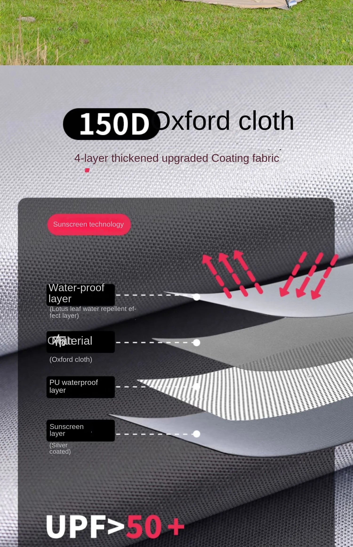 Outdoor Camping Mosquito Nets Tents 6-15 Person Rainproof Silver Glue Sunscreen Beach Picnic Sunshade Canopy Camping Equipment