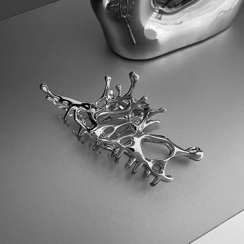 Large Metal Claw Clips For Women Strong Hold Silver - Smarsty