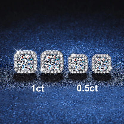 Moissanite Stud Earrings 0.5-1 Carat D Color Sparkling - Smarsty