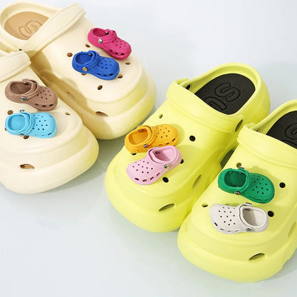 3D New Mini Shoes Shape PVC Shoe Charms for Clogs Accessories Women Beach Bag Sandals Buckle Kids Shoe Pins DIY Shoe Decorations