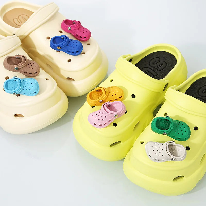 3D New Mini Shoes Shape PVC Shoe Charms for Clogs Accessories Women Beach Bag Sandals Buckle Kids Shoe Pins DIY Shoe Decorations