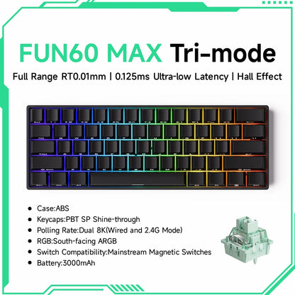 60 Percent Wireless Mechanical Keyboard With ARGB Lighting