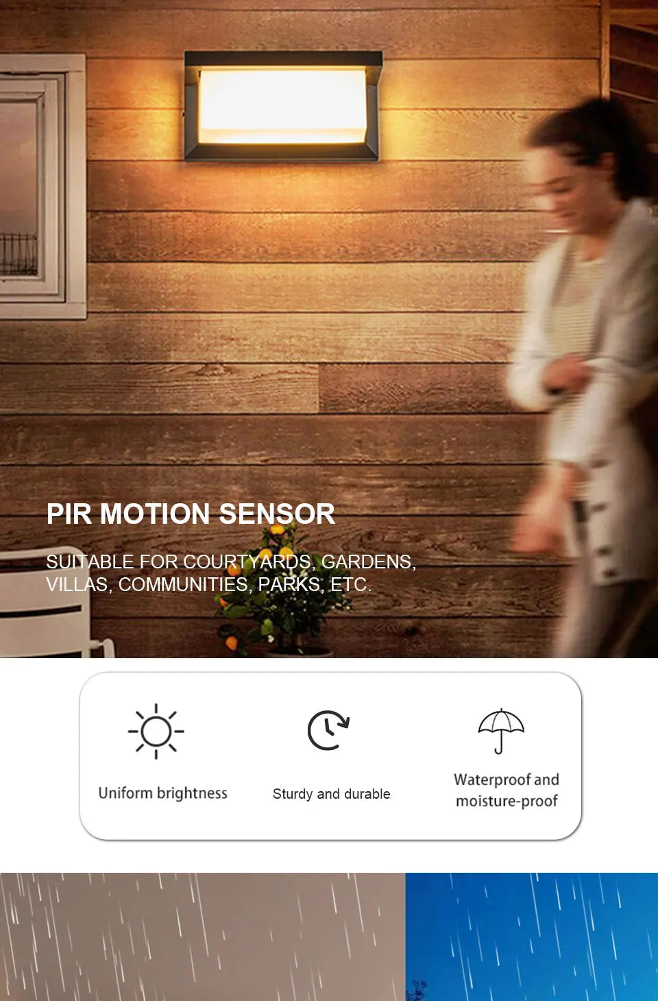 LED Wall Light With Motion Sensor For Outdoor Use - Smarsty