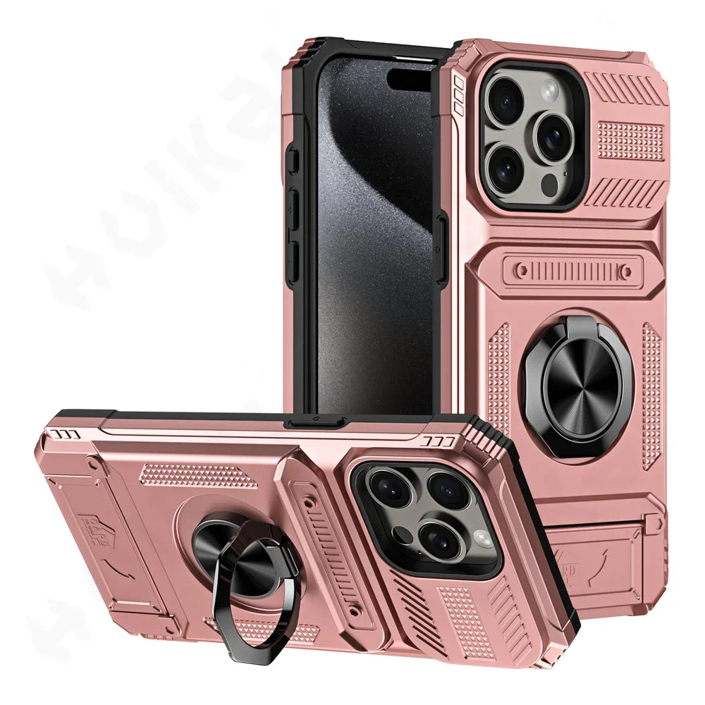 Galaxy S23 S24 Case With Magnetic Ring Kickstand Heavy Duty - Smarsty