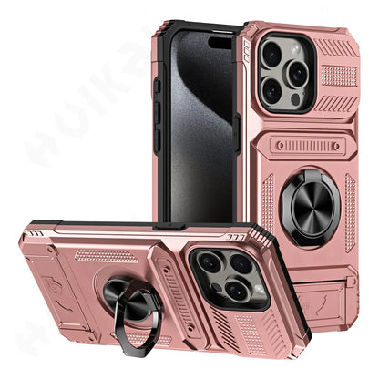 Galaxy S23 S24 Case With Magnetic Ring Kickstand Heavy Duty - Smarsty