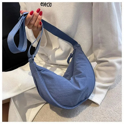Nylon Shoulder Bag Large Capacity Womens Dumpling Style - Smarsty