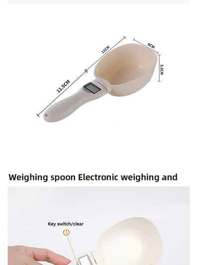 Pet Food Scale LCD Electronic Precision Weighing Tool Dog Cat Feeding Food Measuring Spoon Digital Display Kitchen Scale by Smarsty