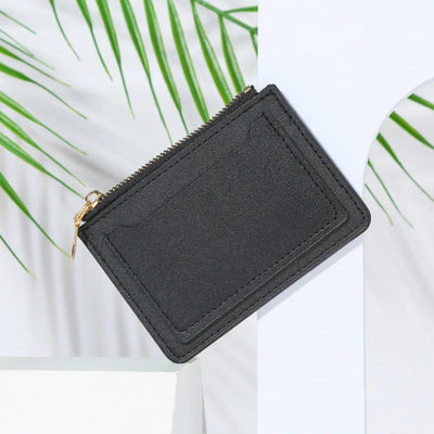 Women Wallets PU Leather Female Purse Mini Hasp Solid Multi-Cards Holder Coin Short Wallets Slim Small Wallet Zipper Hasp - Smarsty